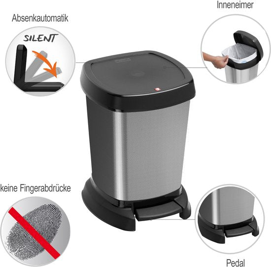 Rotho Paso Pedaalemmer 6L Carbon Metallic