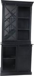 Vitrinekast Melbourne 2 Deur 3La-95x45x195-Zwart-Mango/Metaal