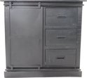 Vitrinekast Melbourne 2 Deur 3La-95x45x195-Zwart-Mango/Metaal