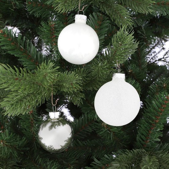 Kerstbal set 26 Glass baubles Wit