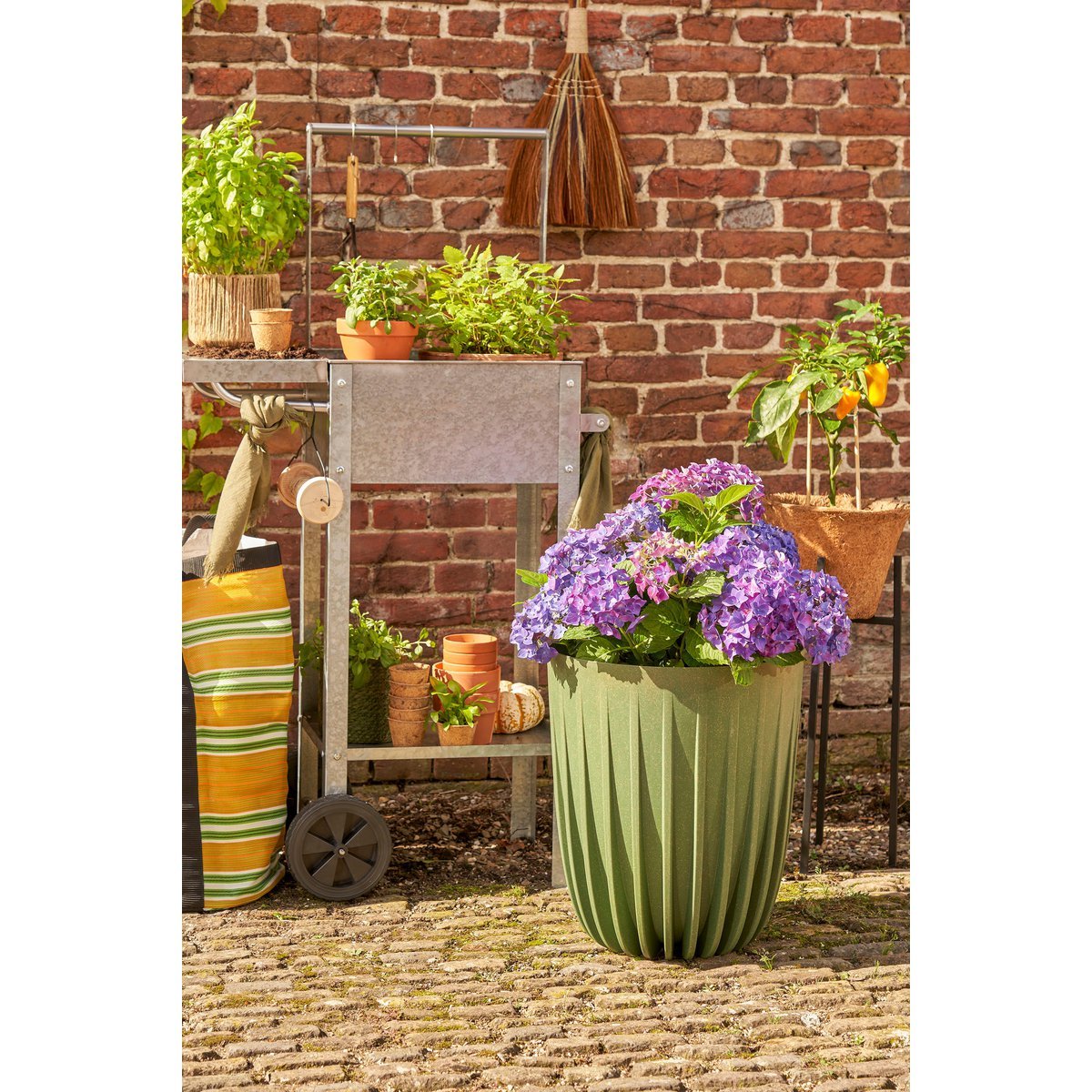 Lungo Bloempot - H46 x Ø39 cm - Groen