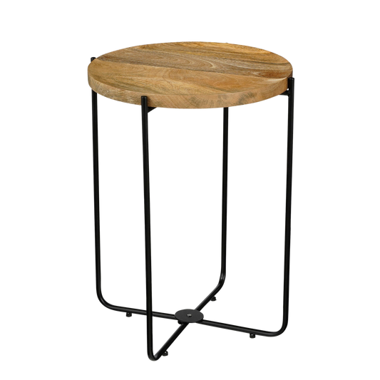 Armando Bijzettafel - H45 x Ø35,5 cm - FSC 100% Mangohout - Bruin