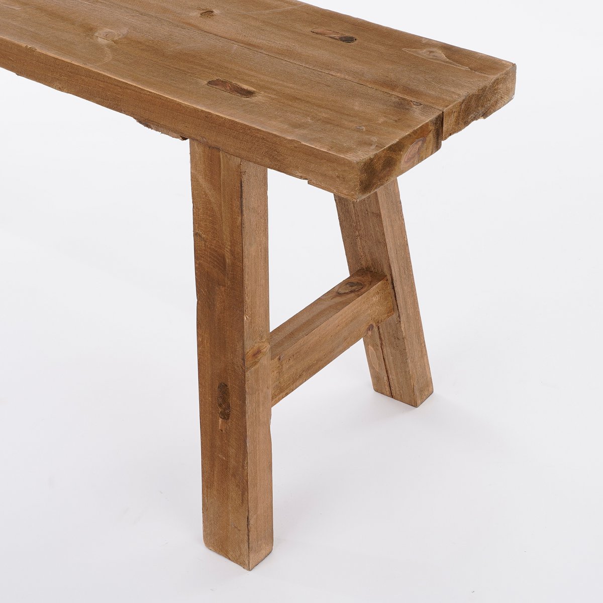Bold Houten Bankje - L108 x B29,5 x H36,5 cm - Gerecycled Hout - Bruin
