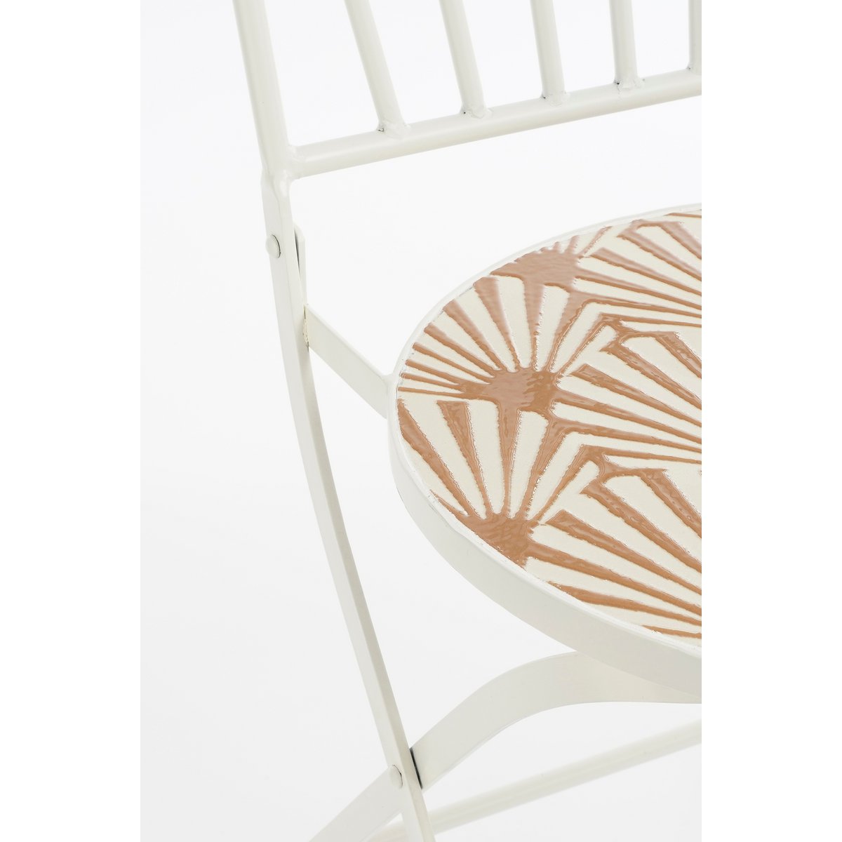 Odile Bistrostoel - L40 x B52 x H88,5 cm - Metaal - Bruin, Wit