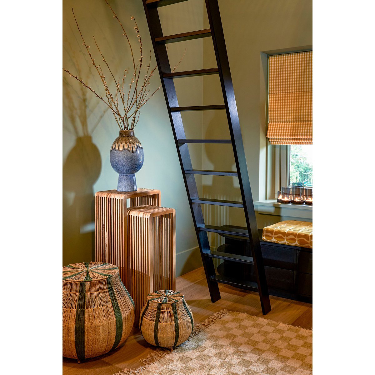 Yonker Plantentafel - Set van 2 - L35 x B25 x H80 cm - Bruin