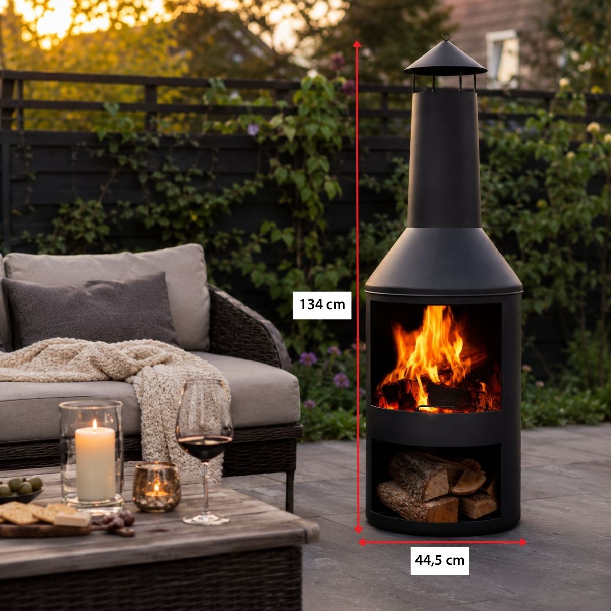 Fire Basket 44,5X44,5X134Cm