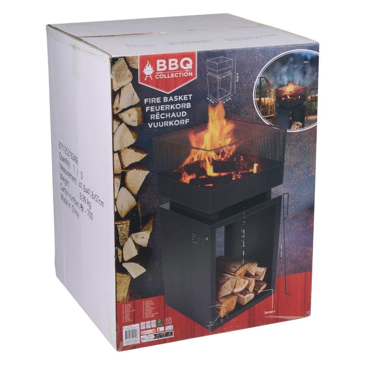 Fire Basket 39X39X85Cm