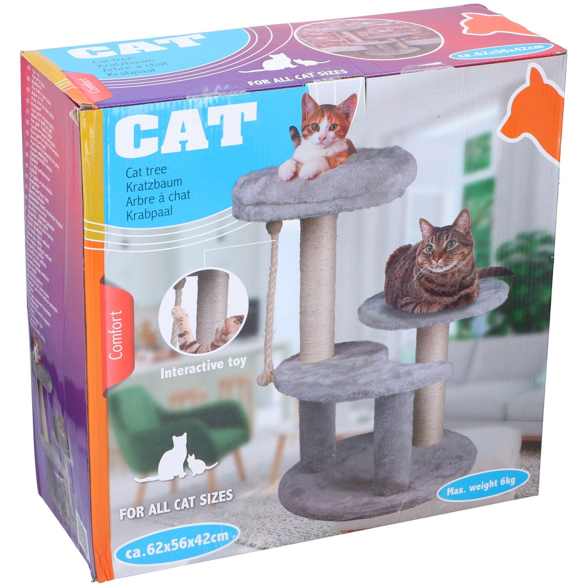 Cat Scratching Post Grey
