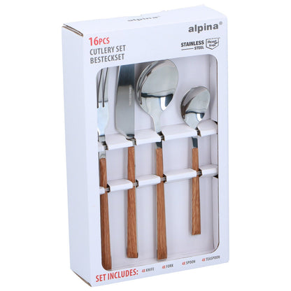 Cutlery Set 16Pc Wood Design