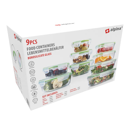 Food Container 18Pc 9Different Sizes