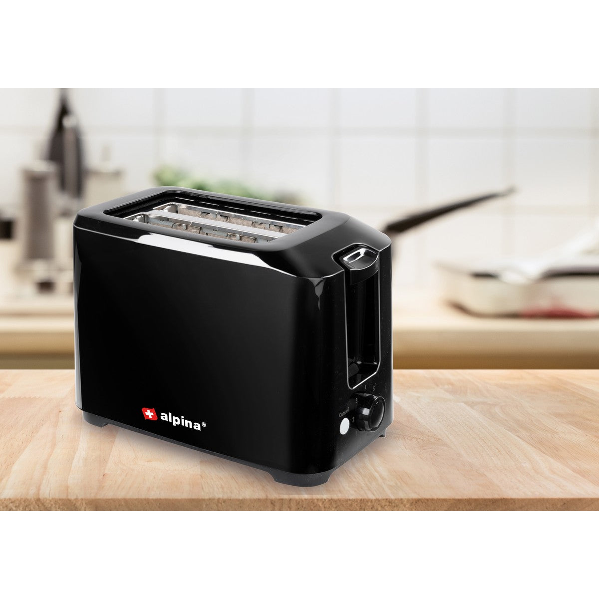 Toaster 700W  Pl Black