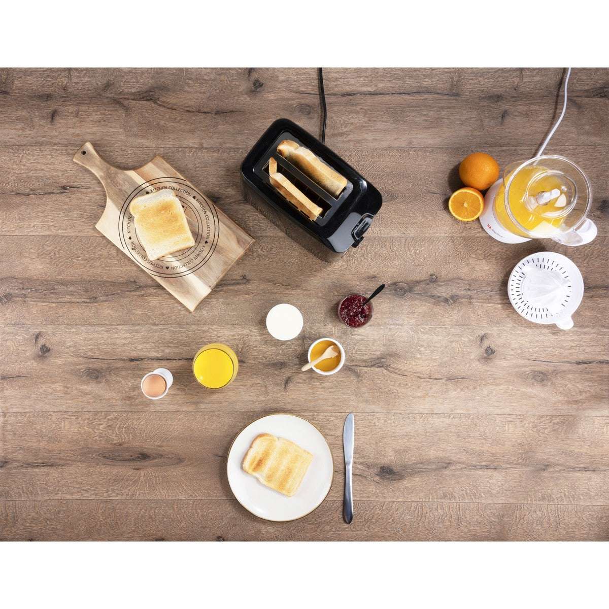 Toaster 700W  Pl Black