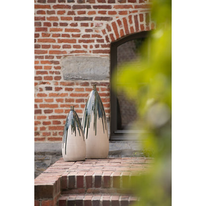 J-Line vaas Verf - keramiek - naturel/groen - small - 51 cm hoog