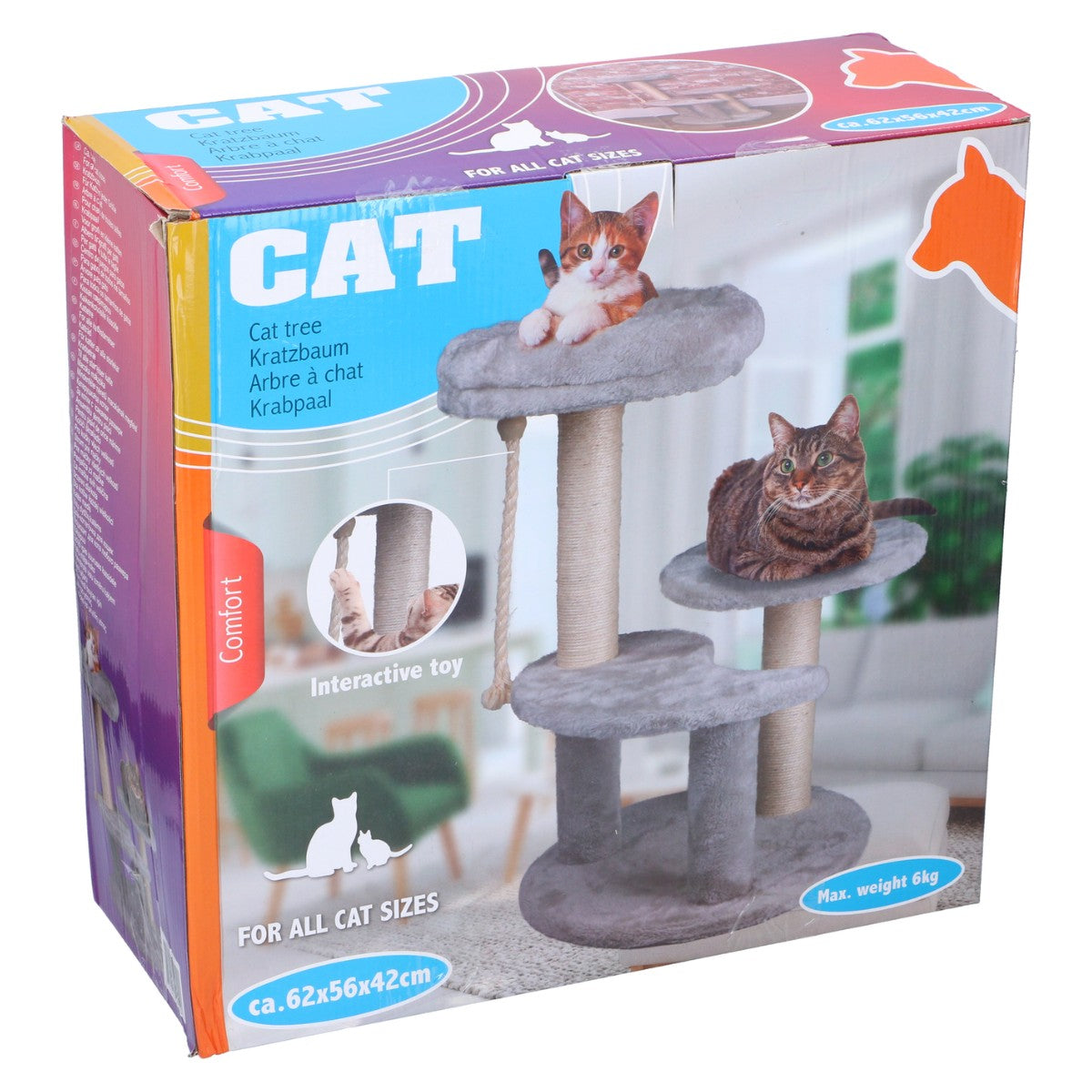 Cat Scratching Post Grey