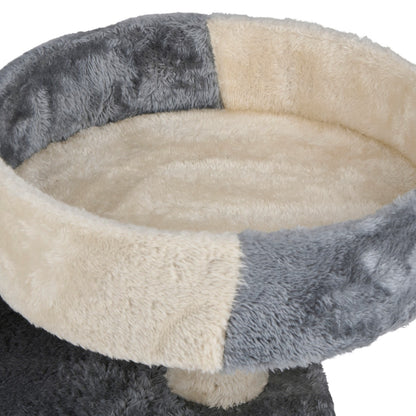 Cat Scratching Post Grey/White