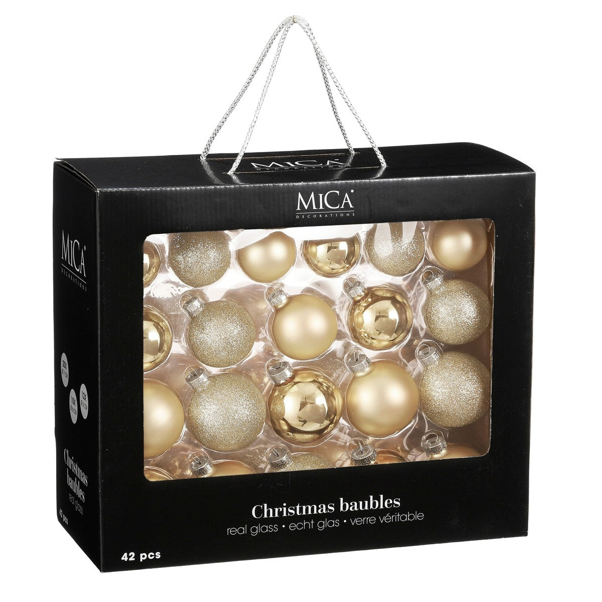 Christmas Baubles Set - 42 Pieces - Ø7 Cm - Champagne