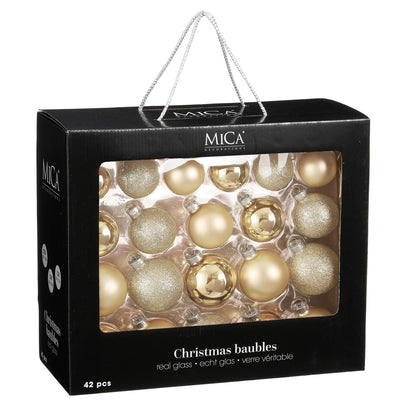 Christmas Baubles Set - 42 Pieces - Ø7 Cm - Champagne