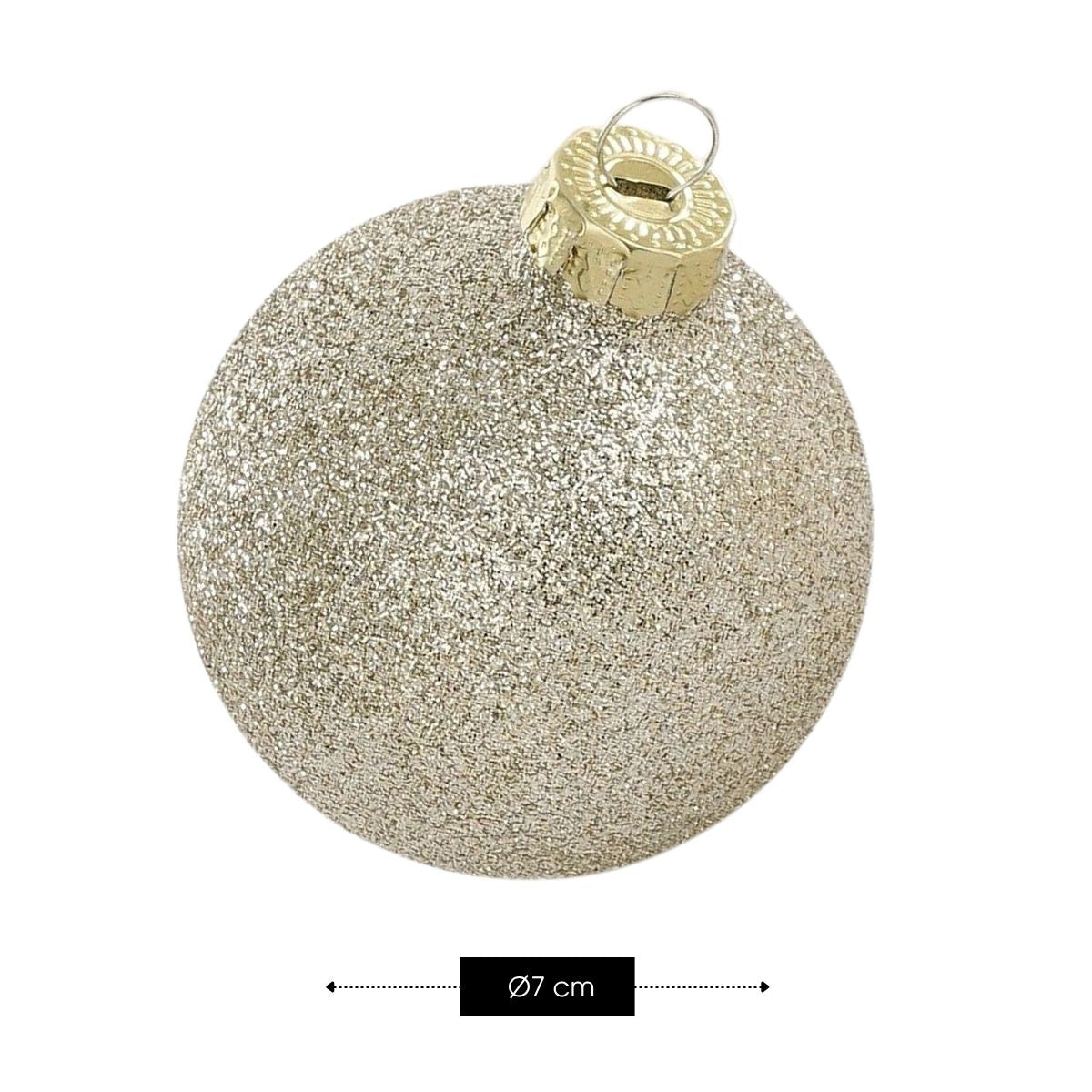 Christmas Baubles Set - 42 Pieces - Ø7 Cm - Champagne