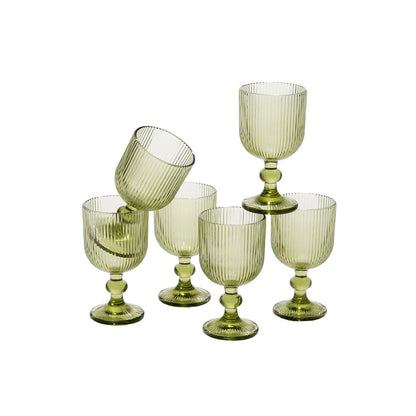 Merlot Wine Glass - Set Of 6 - 250 Ml - Glass - Light Green