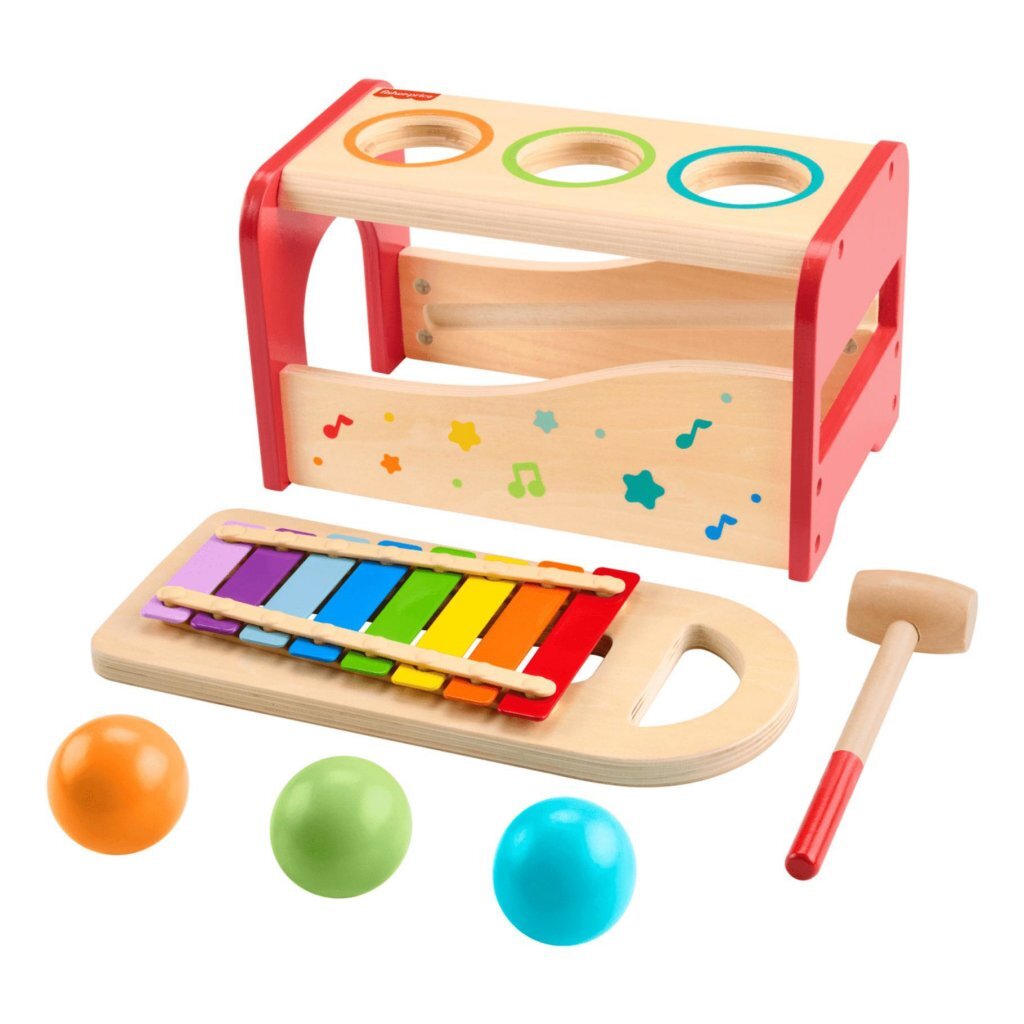 Fisher Price Houten Xylophone met Hamerbank