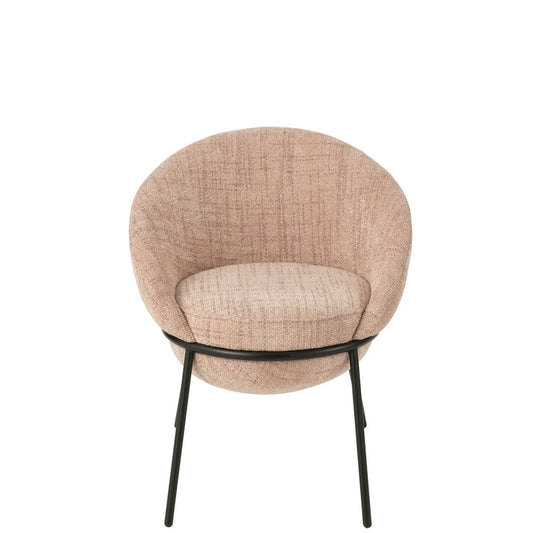 J-Line Stoel Ijzer Lichtroze/Zwart