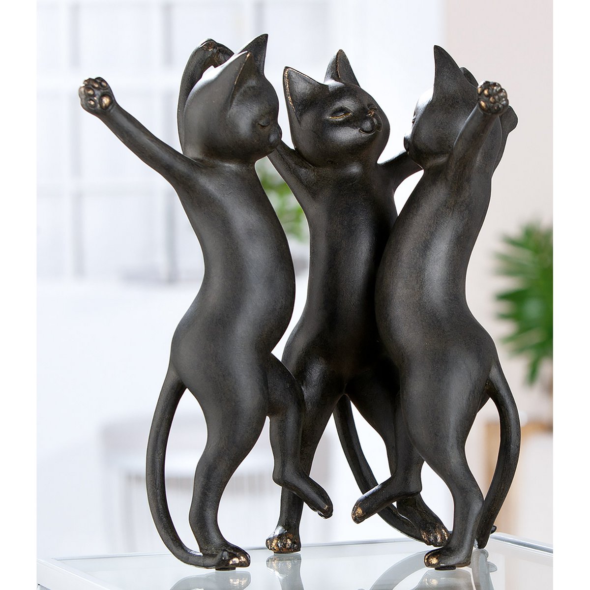 Beeldje kat "Gatto" H.30,5 cm 3 figuren
