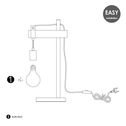 Metalen Tafellamp - Roest - 15 x 26 x 55cm