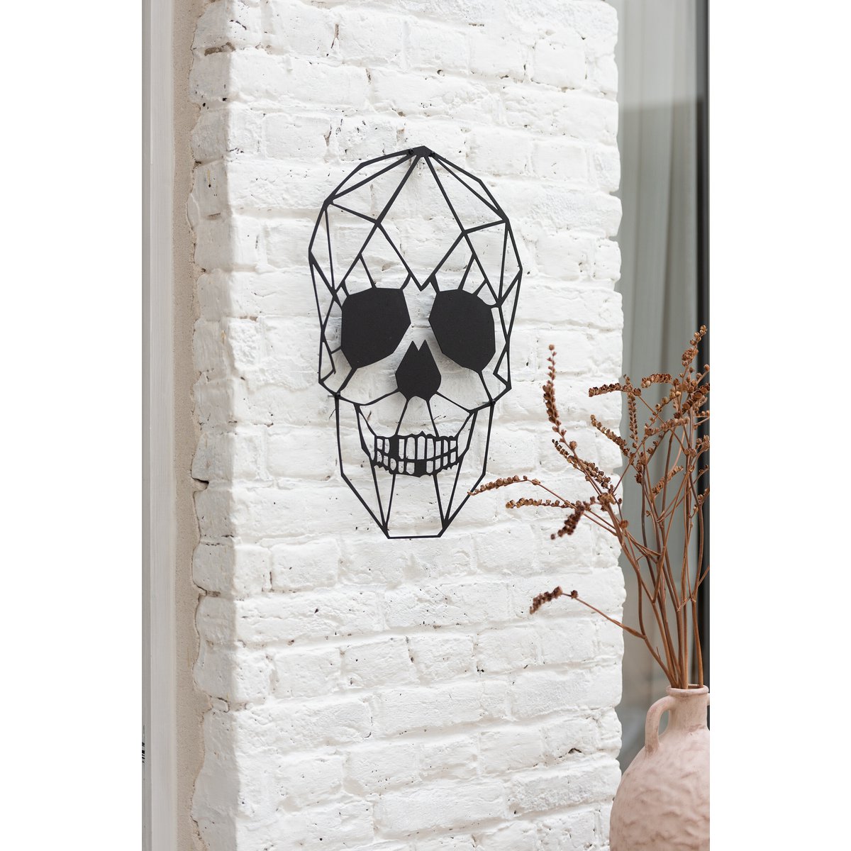 J-Line wanddecoratie Schedel - metaal - zwart