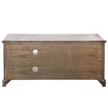 J-Line TV kast + 2 mand - hout - grijs/naturel
