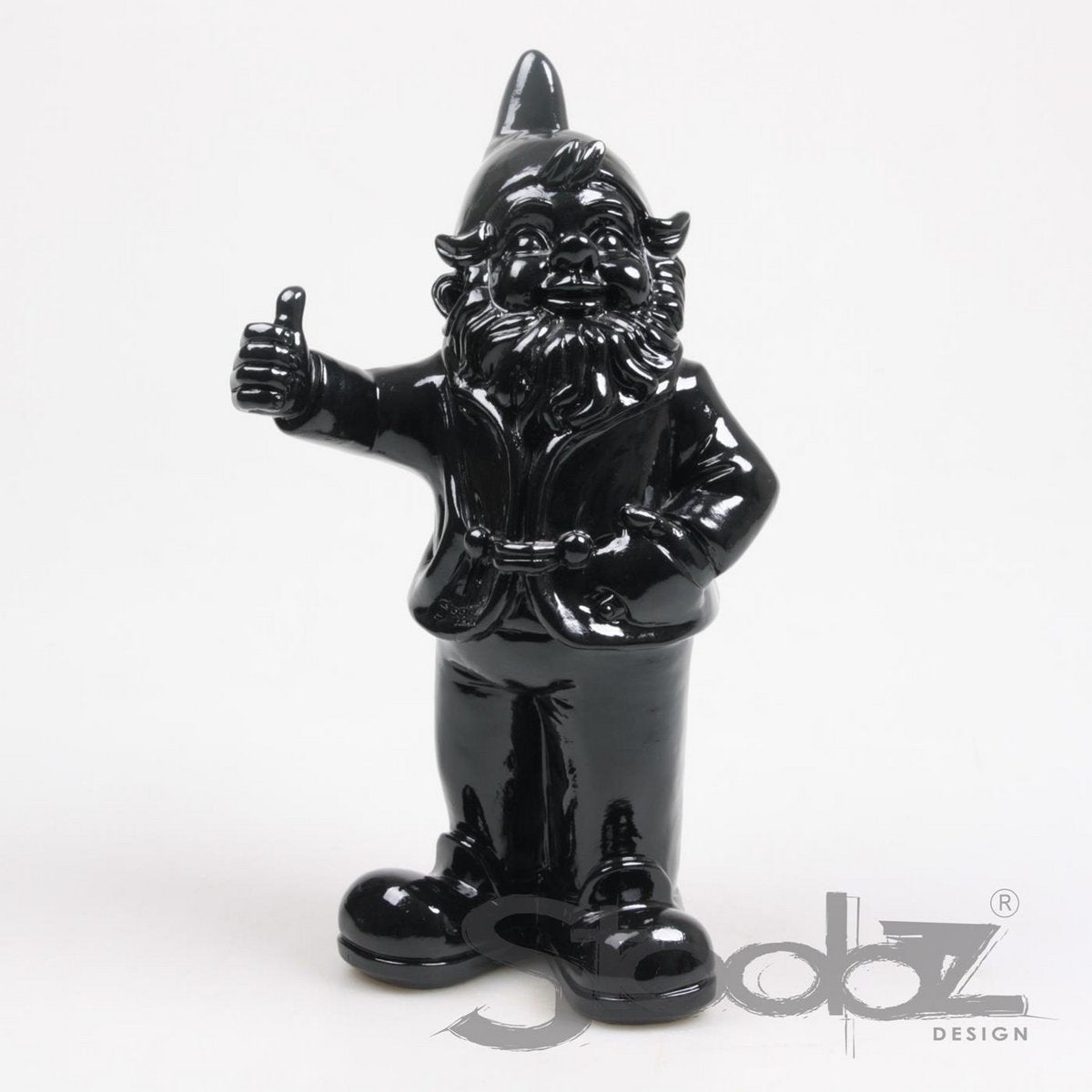 Kabouter duim omhoog zwart 31cm
