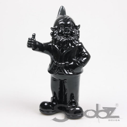 Kabouter duim omhoog zwart 31cm