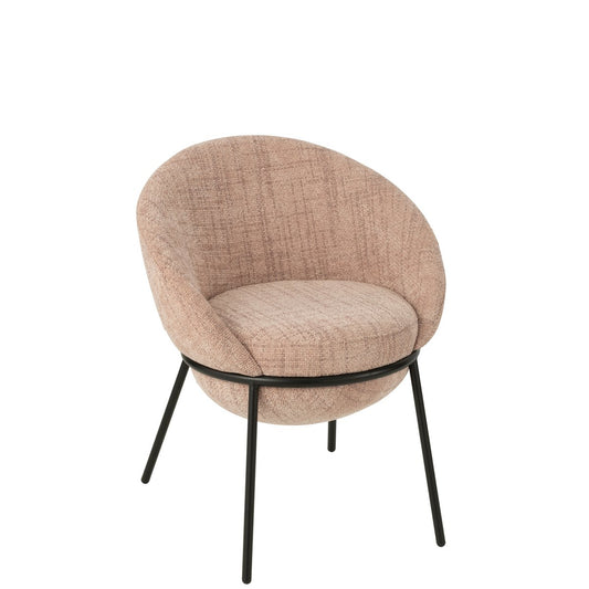 J-Line Stoel Ijzer Lichtroze/Zwart