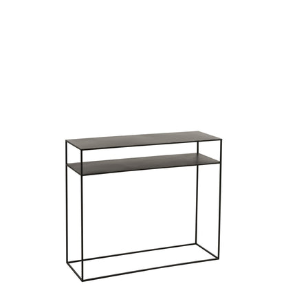 J-Line Console Rechthoekig 2 Planken Metaal Zwart