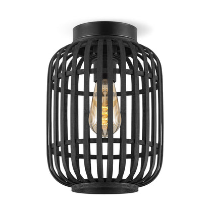 Plafondlamp met Bamboe kap 21,5 x 21,5 x 30 cm