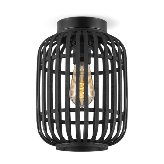 Plafondlamp met Bamboe kap 21,5 x 21,5 x 30 cm