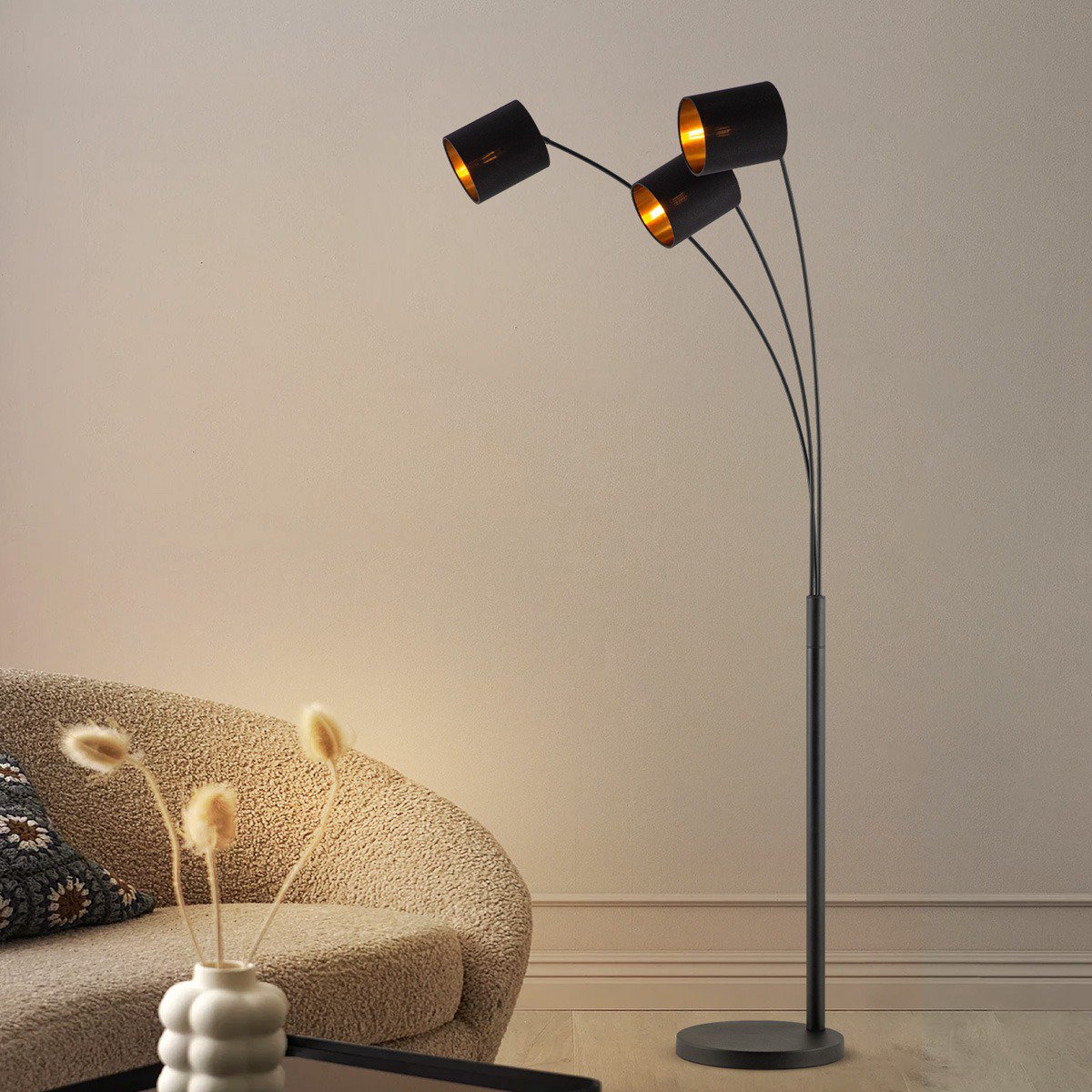 Moderne Vloerlamp - Staande Lamp - 3-lampenkapp