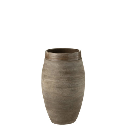 J-Line vaas Gio - keramiek - bruin - small - 37 cm hoog