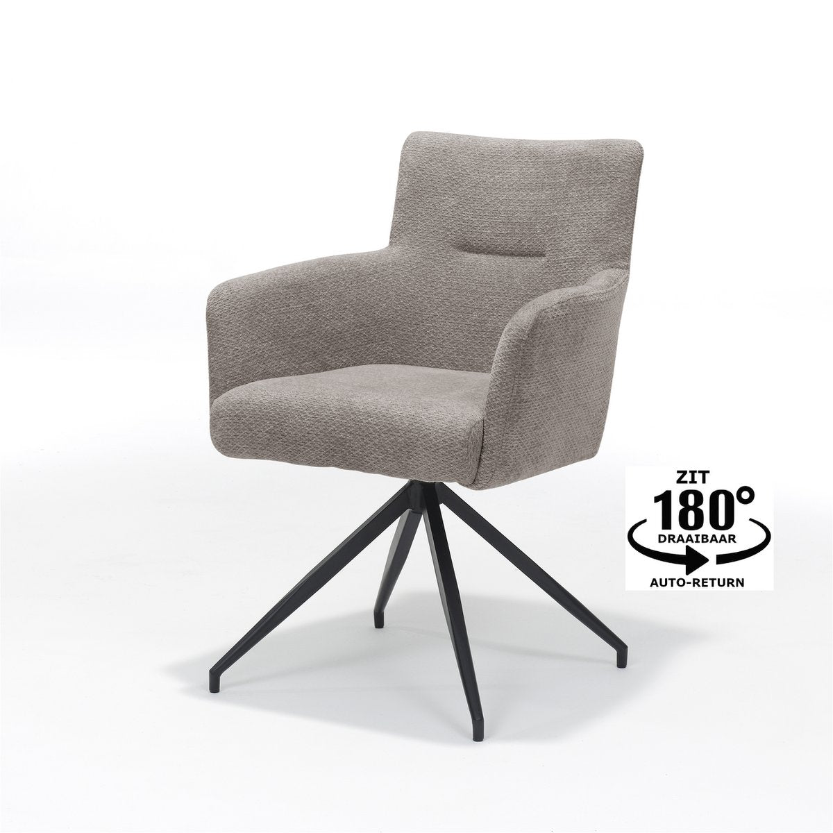 Joey armstoel Stof Retro Bliss Taupe frame zwart