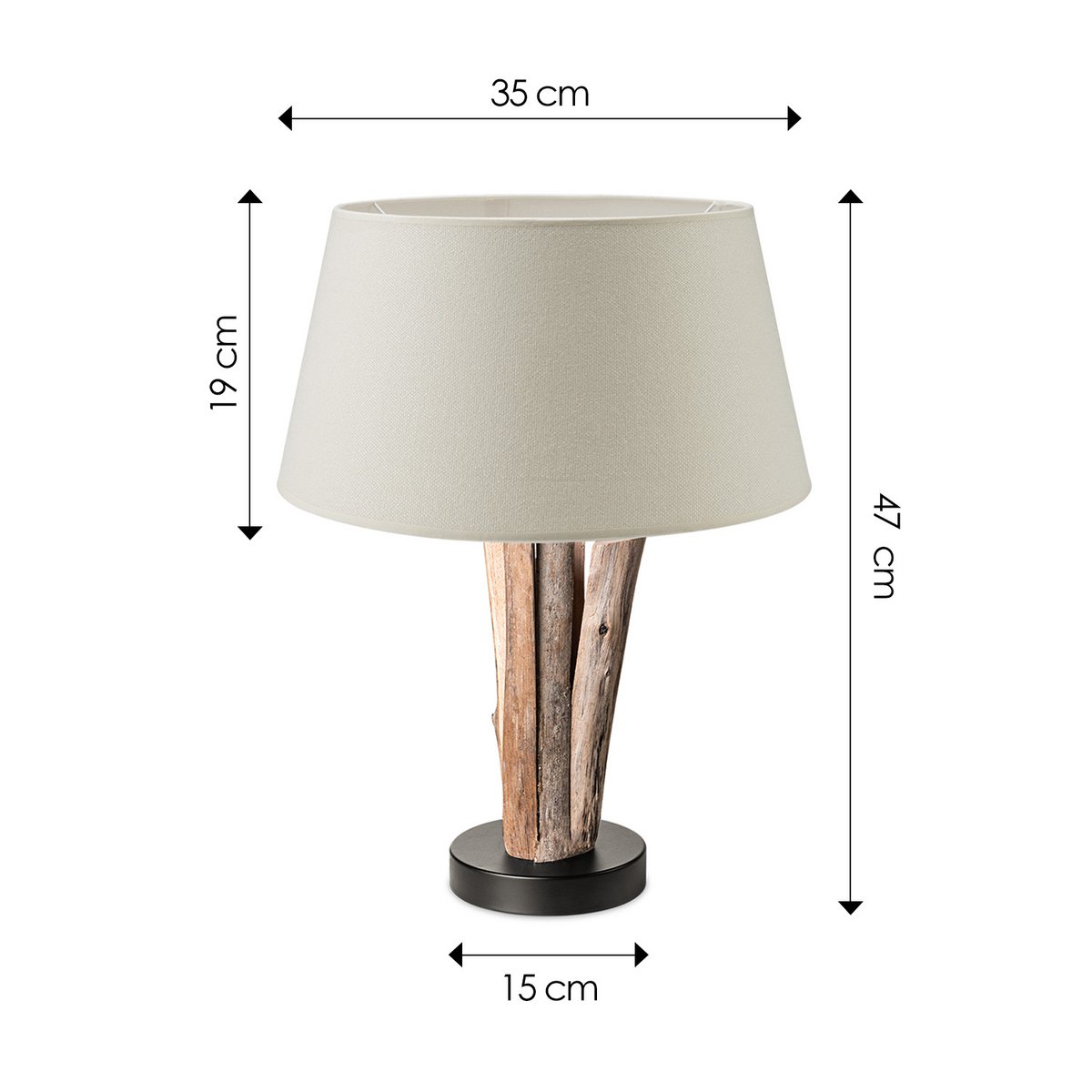 Tafellamp Melrose met Bindy Houten - Warm wit