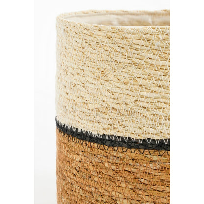 Damian Plantenmand - Set van 2 - H20 x Ø20 cm - Zeegras - Wit
