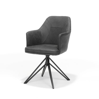 Armstoel Calvin draaivoet zwart Stof UKFR Soft Antraciet