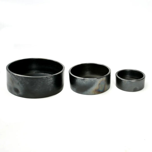 Burned Cilinderschoteltjes - Zwart - Set van 3