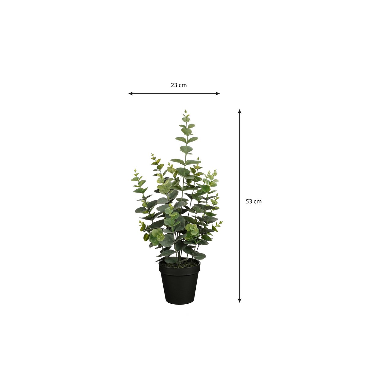 Eucalyptus Kunstplant in Bloempot - H53 x Ø23 cm - Groen