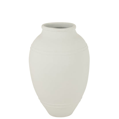 J-Line bloempot Modern Terracotta - keramiek - wit - 90 cm hoog