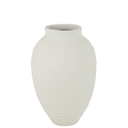 J-Line bloempot Modern Terracotta - keramiek - wit - 90 cm hoog