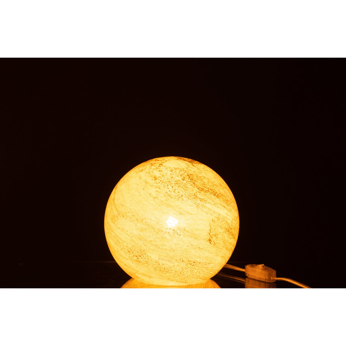 J-Line lamp Dany Strepen Rond - glas - geel - small