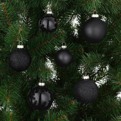 Kerstbal set 26 Glass baubles Zwart
