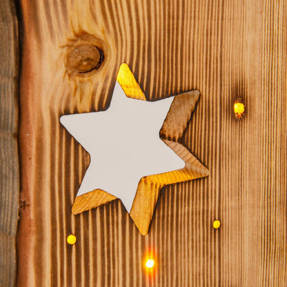 Houten Bord Sterren Hoogte 60cm met LED
