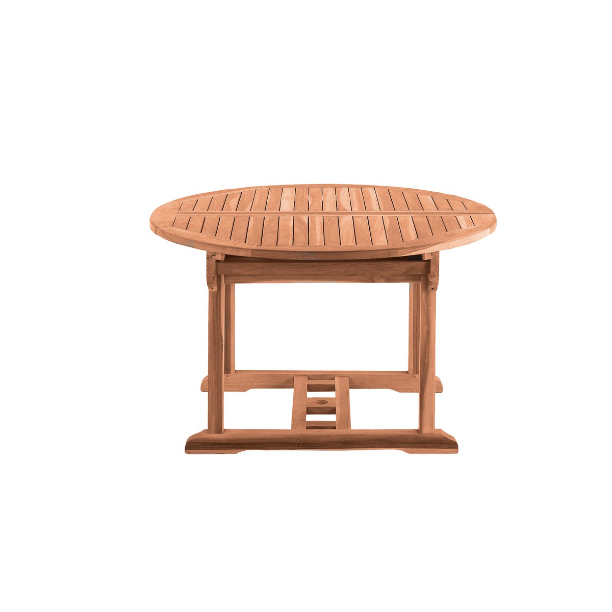 Tuintafel, 120 cm rond, uitschuifbaar, teak