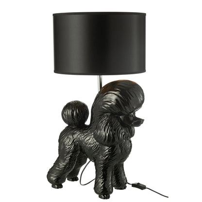 J-Line lamp Hond Poodle - polyresin - zwart